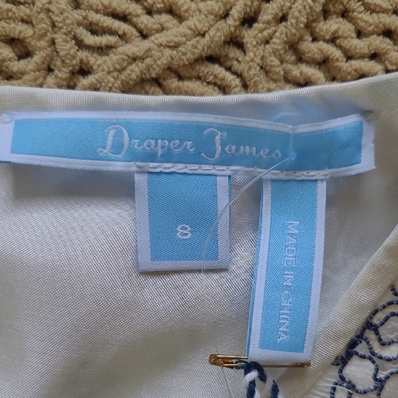 Draper James White & Blue Western Lace 'Rosslyn' Dress - Size 8 - Picture 6 of 10